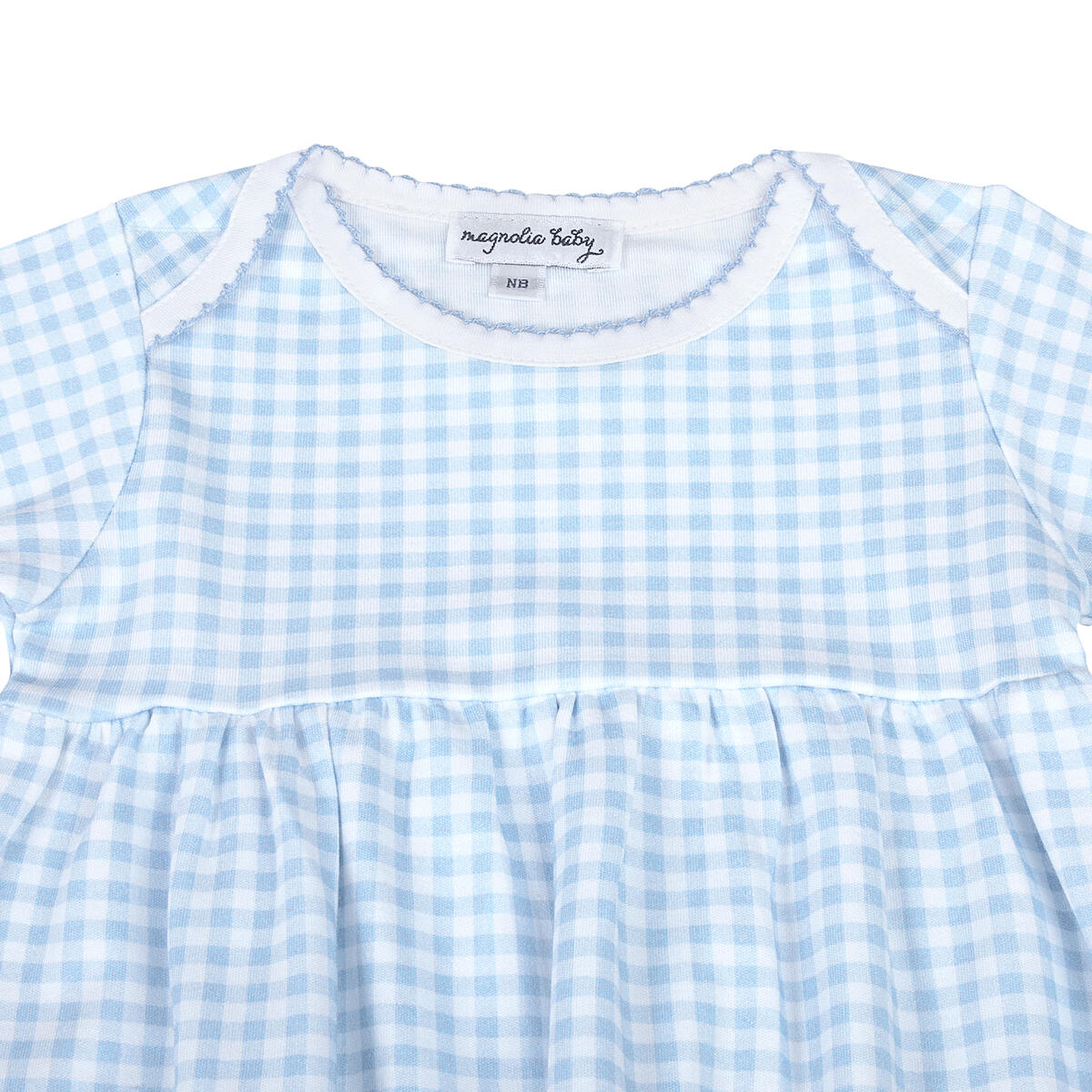 Mini Checks Blue Gathered Gown