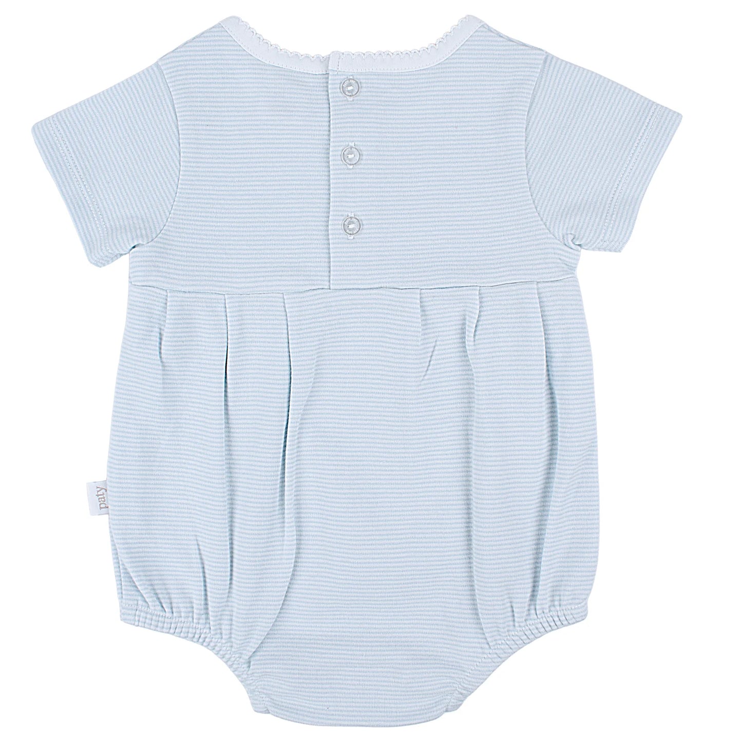 Paty Organic Cotton Baby Bubble with Picot Trim and Pleated Front