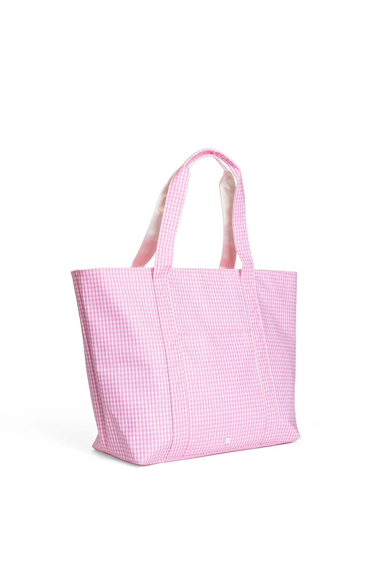 PINK GINGHAM TRVL JUMBO TOTE