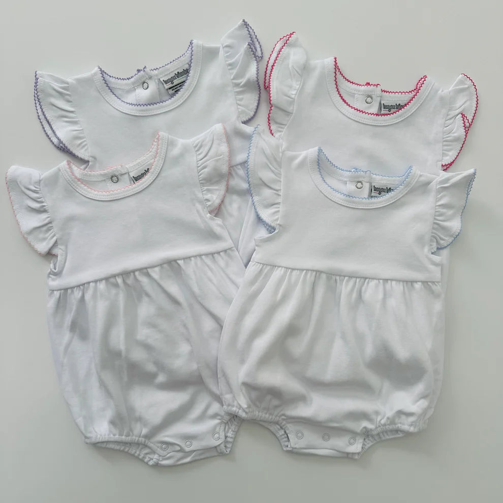 Knit Flutter Sleeve Bubble with Picot Trim- IN STOCK