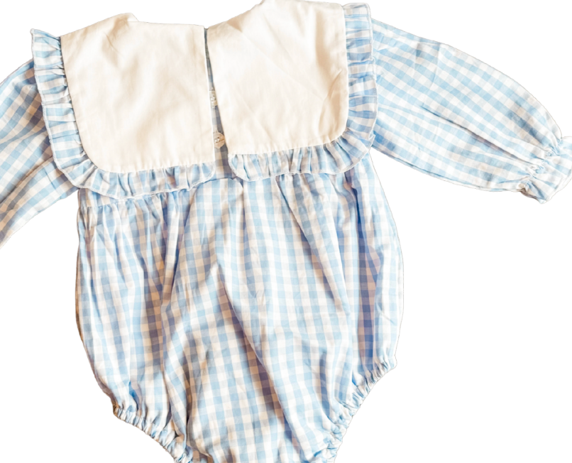 Girls Long sleeve gingham bubble