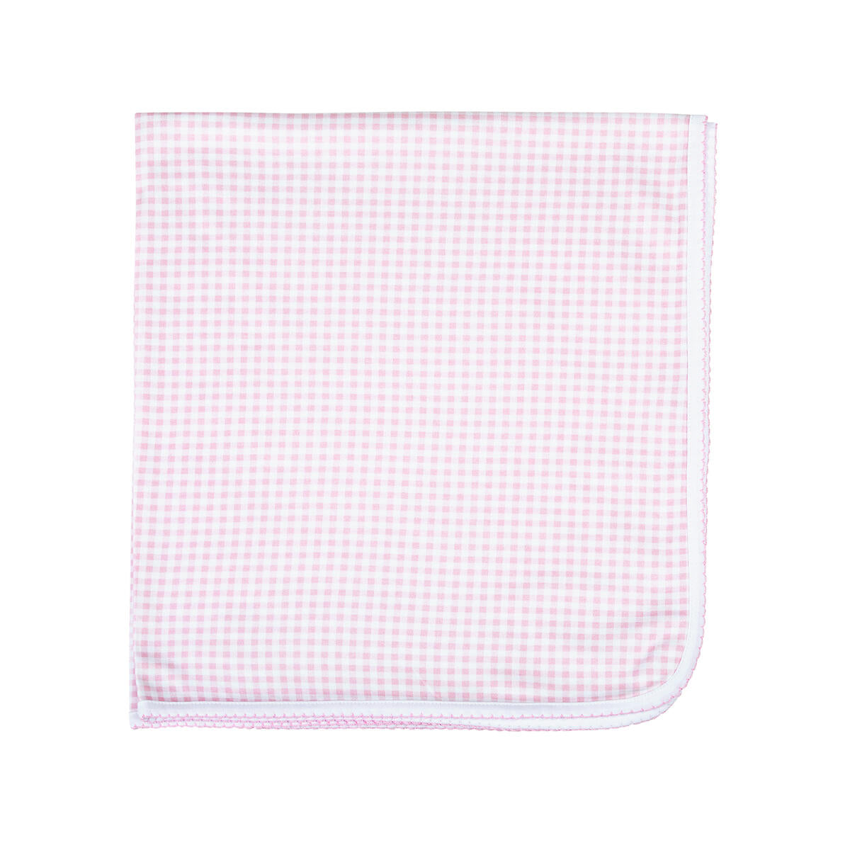 Mini Checks Pink Receiving Blanket