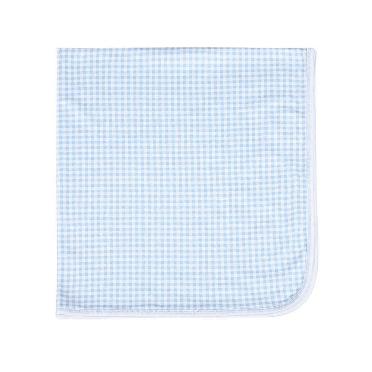 Mini Checks Blue Receiving Blanket