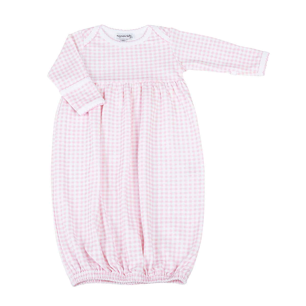 Mini Checks Pink Gathered Gown