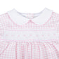 Mini Checks Pink Smocked Collared Girl Footie