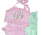 Seersucker Ruffle Two Piece Bikini