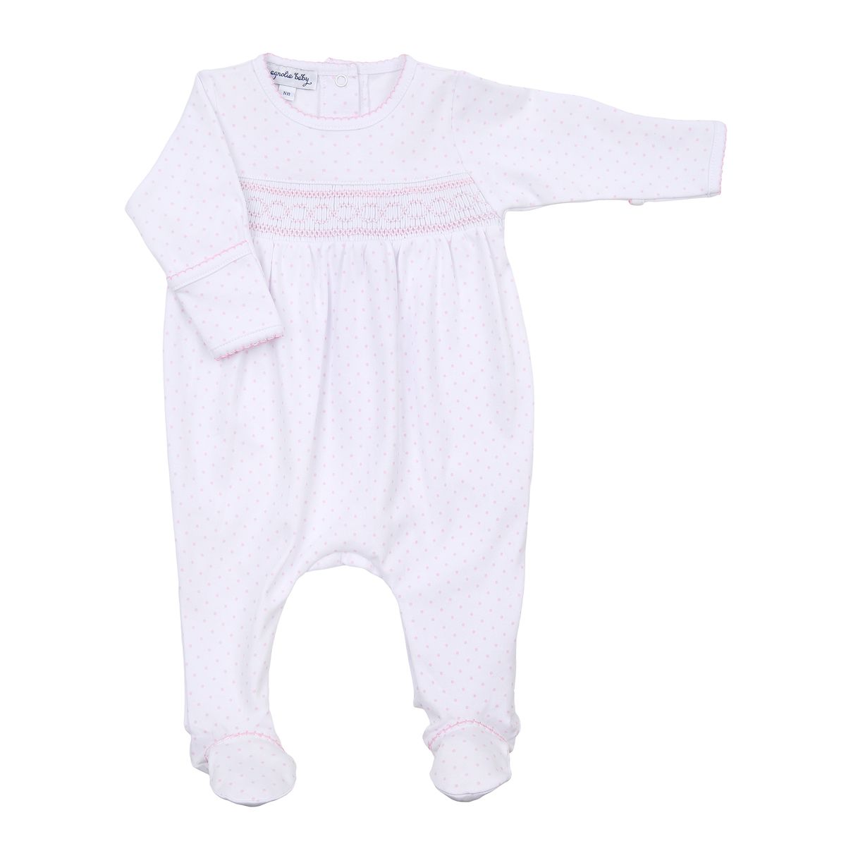 Mini Dots Pink Smocked Footie