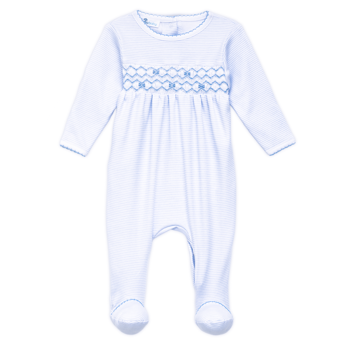 Julia and Jacob's Classics Light Blue Smocked Boy Footie