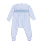 Peek-A-Boo Wishes Light Blue Smocked Footie