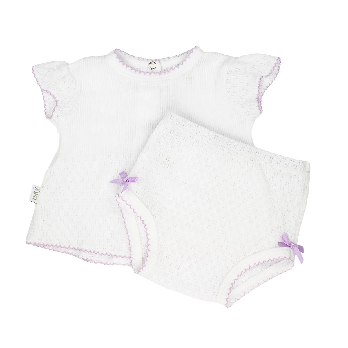 Paty Flutter Sleeve Diaper Set with Bows