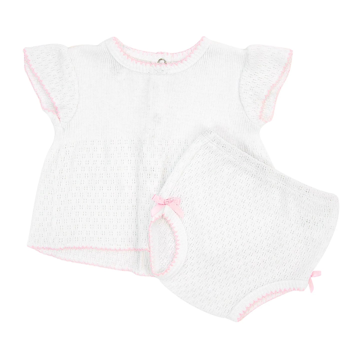 Paty Flutter Sleeve Diaper Set with Bows