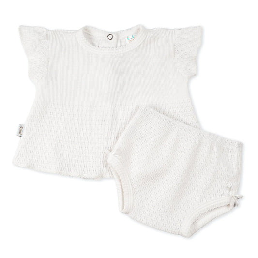 Paty Flutter Sleeve Diaper Set with Bows