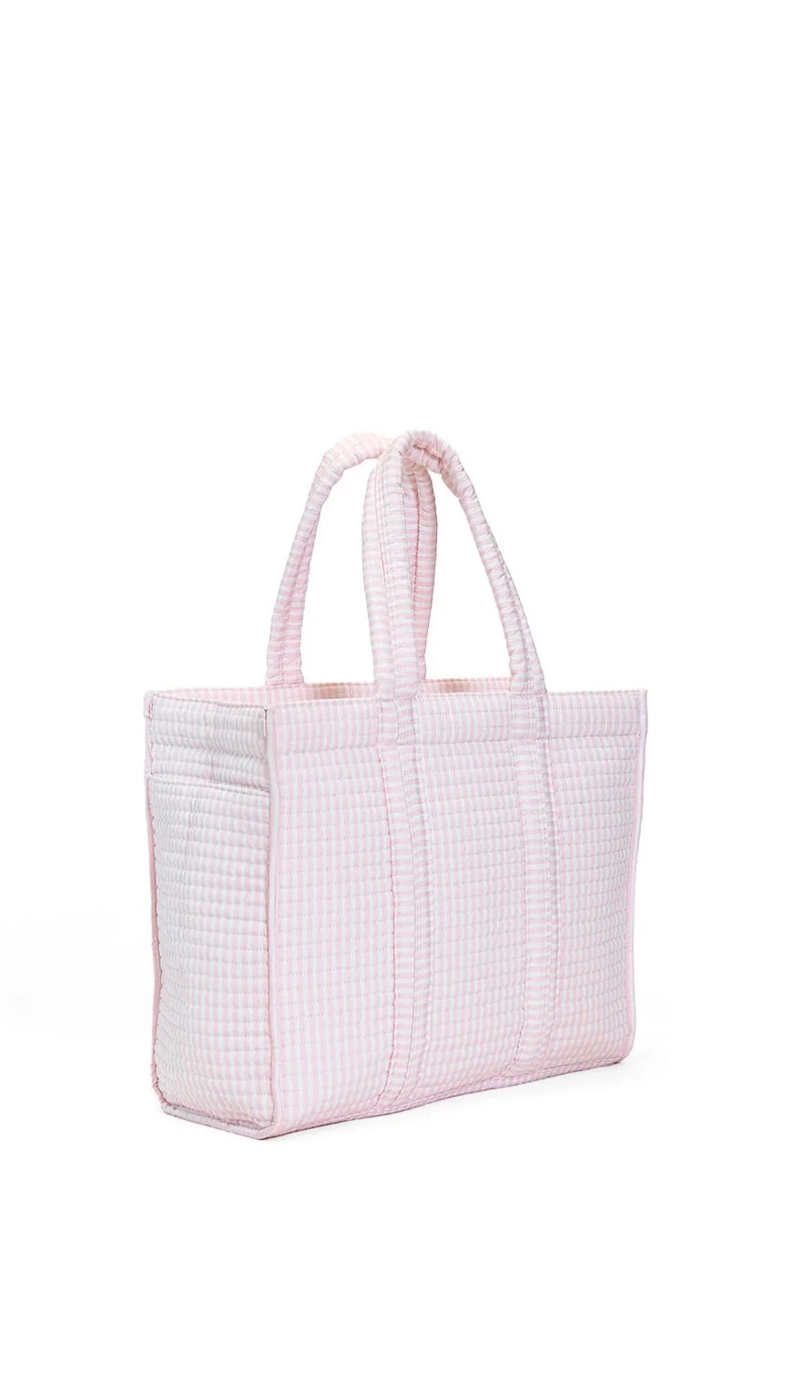 QUILTED GO GO TOTE - PIMLICO STRIPE PINK