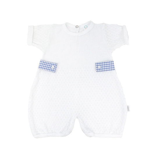 Paty Knit Baby Bubble with Gingham Side Tabs