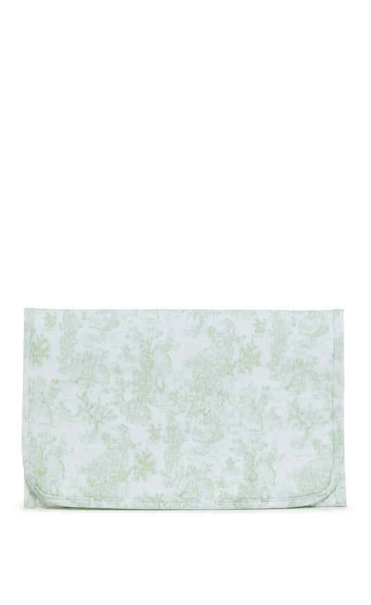 GREEN BUNNY TOILE CHANGING PAD