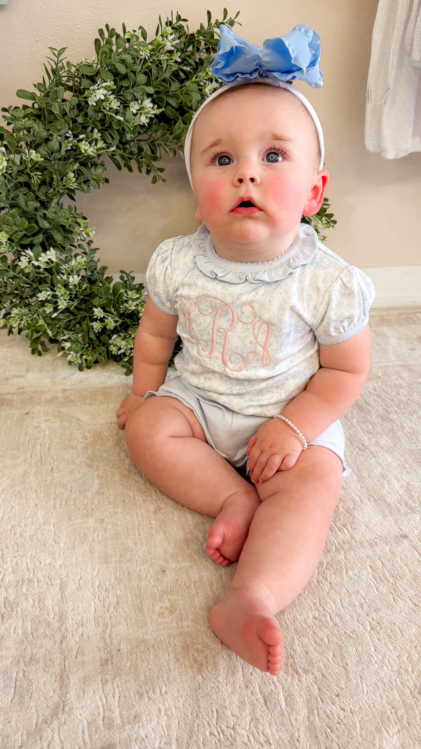 Blue Toile Diaper Cover Set