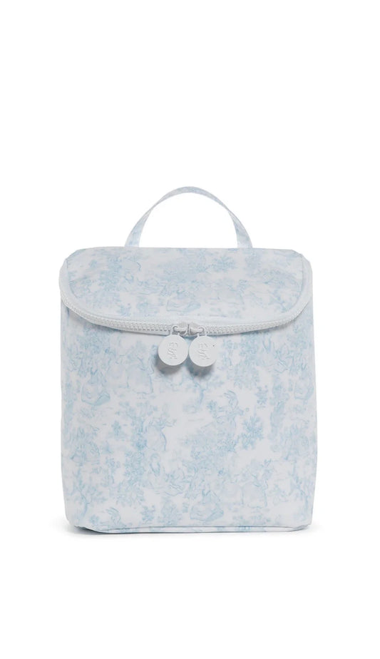 TAKE AWAY INSULATED LUNCH BAG - BLUE BUNNY TOILE
