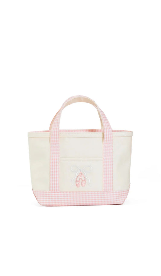 TRVL MINI TOTE - COATED CANVAS NATURAL BALLET PINK