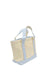 TRVL MINI TOTE - COATED CANVAS NATURAL GINGHAM MIST TRIM
