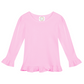 Girl's Long Sleeve Ruffle Tee - Pinks and Purple