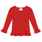 Girl's Long Sleeve Ruffle Tee - Basic Colors