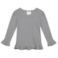 Girl's Long Sleeve Ruffle Tee - Basic Colors