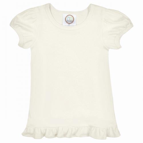 Girl's Short Sleeve Ruffle Tee - Basic Colors