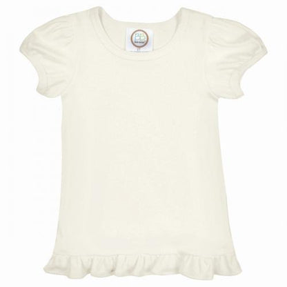 Girl's Short Sleeve Ruffle Tee - Basic Colors