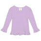 Girl's Long Sleeve Ruffle Tee - Pinks and Purple