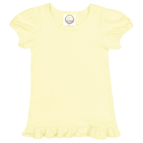 Girl's Short Sleeve Ruffle Tee - Basic Colors