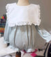 Girls sage romper/ dress- IN STOCK