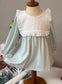 Girls sage romper/ dress- IN STOCK