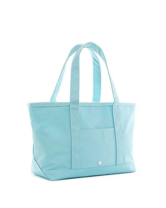 TRVLMEDIUM TOTE - COATED CANVAS LAKE BLUE