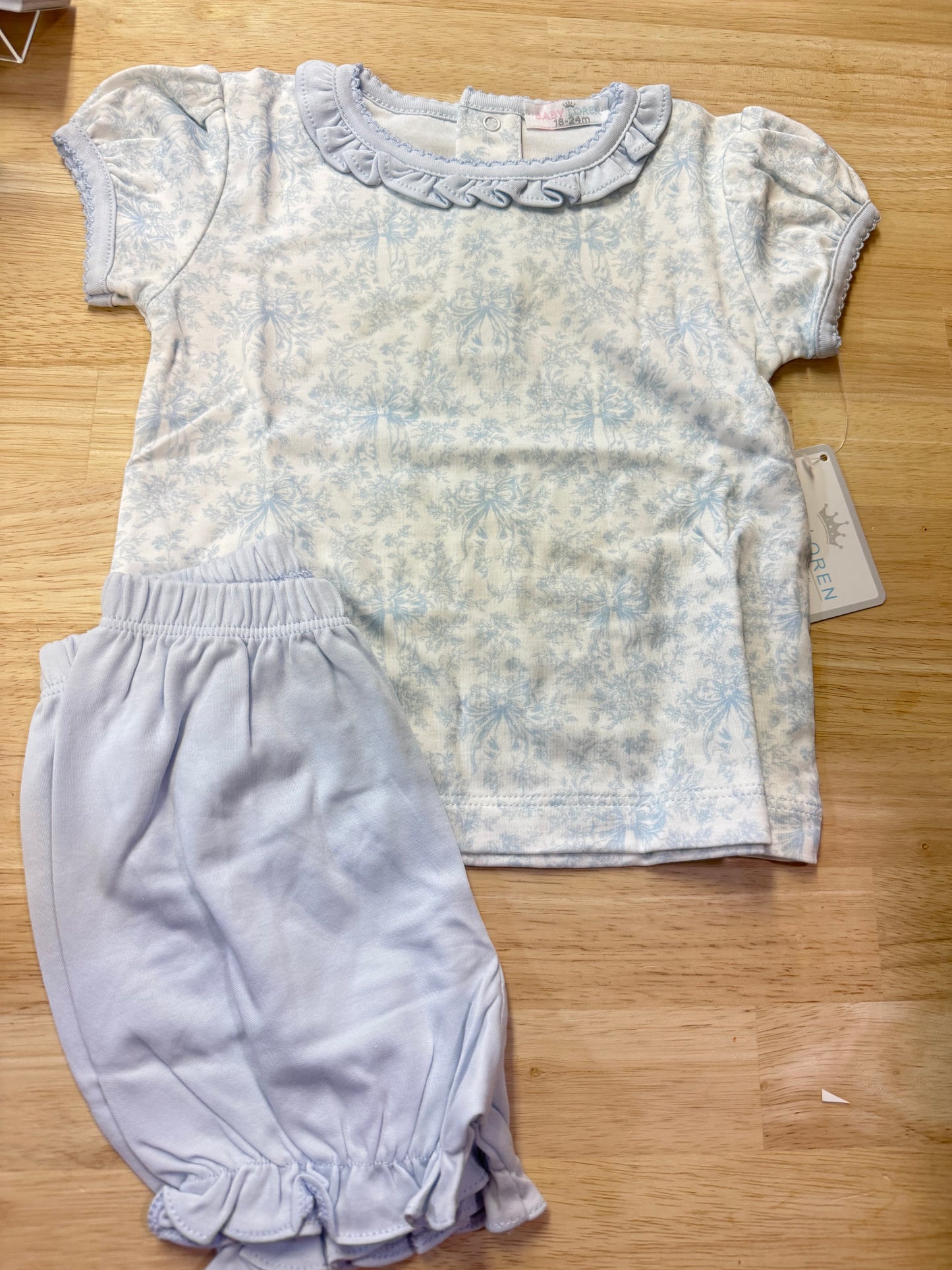 Blue Toile Diaper Cover Set