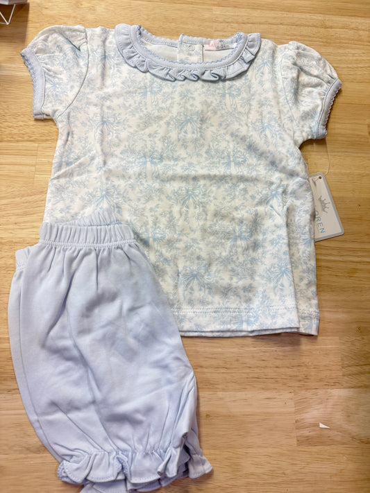 Blue Toile Diaper Cover Set