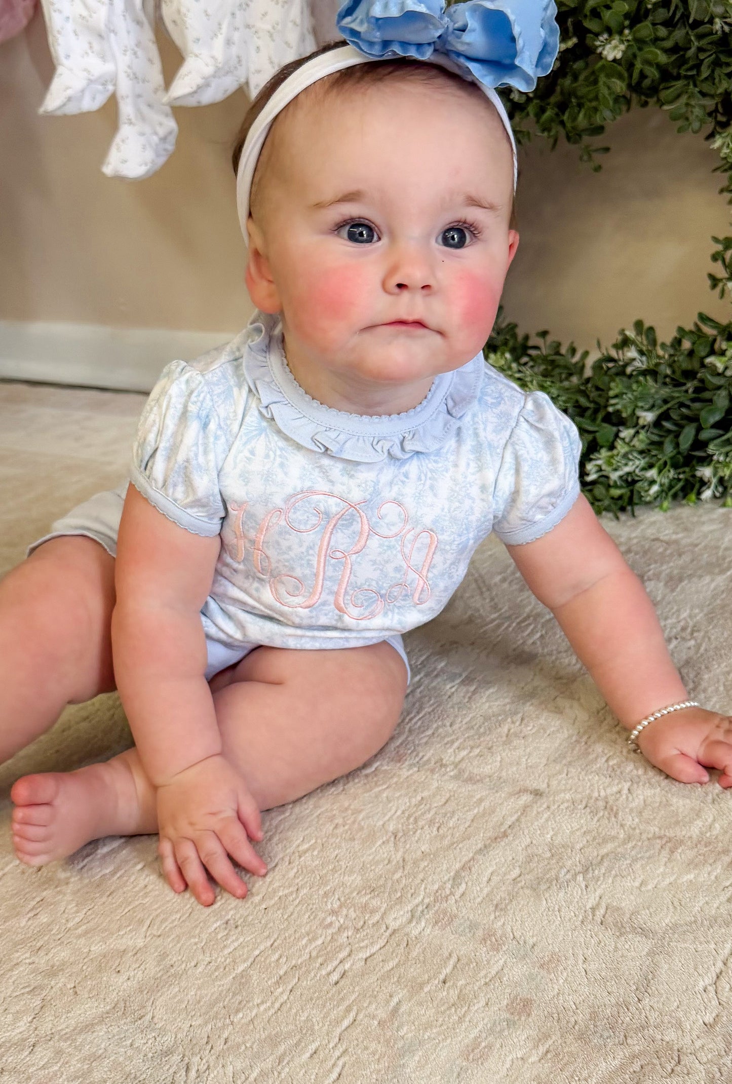 Blue Toile Diaper Cover Set