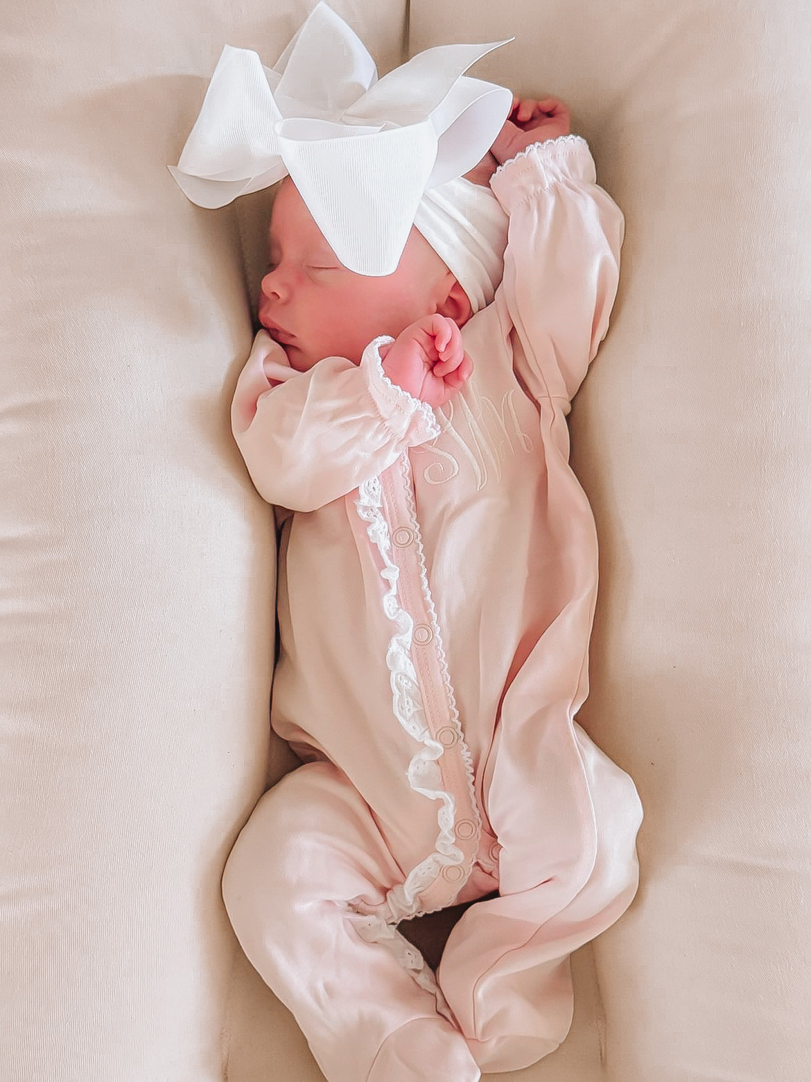 Lace trim sleeper- IN STOCK