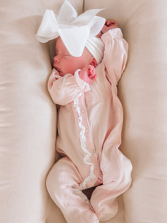 Lace trim sleeper- IN STOCK