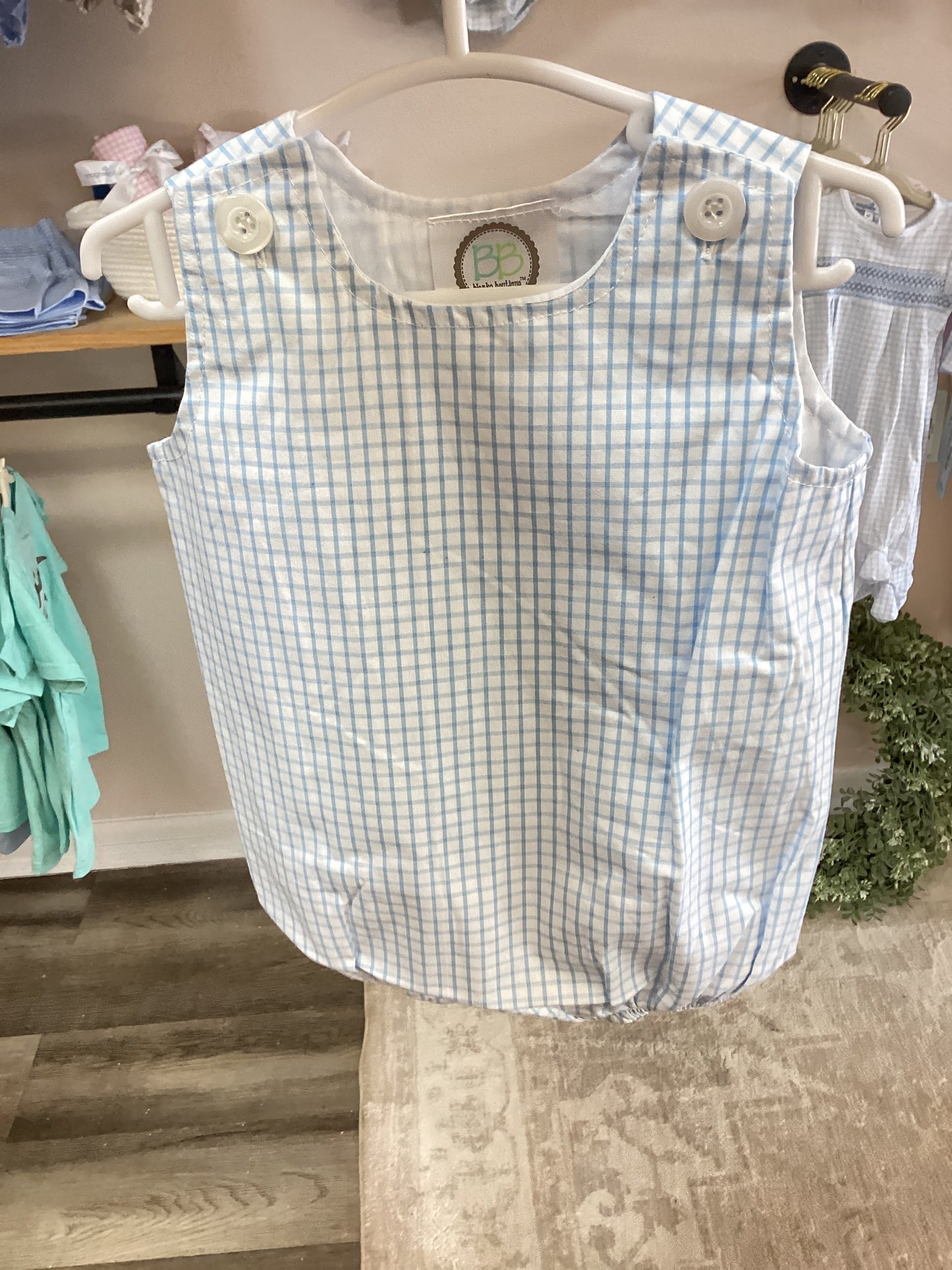 Blue Windowpane Seersucker