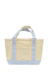 TRVL MINI TOTE - COATED CANVAS NATURAL GINGHAM MIST TRIM