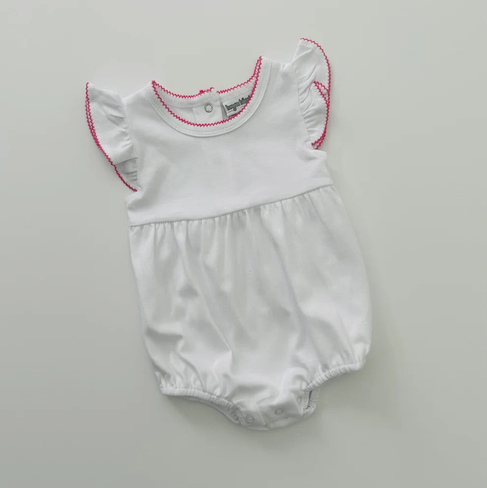 Knit Flutter Sleeve Bubble with Picot Trim- IN STOCK