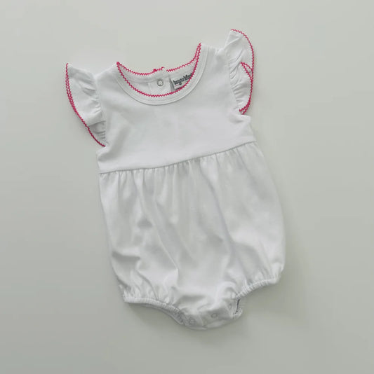 Knit Flutter Sleeve Bubble with Picot Trim- IN STOCK