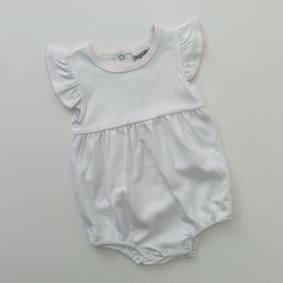 Knit Flutter Sleeve Bubble with Picot Trim- IN STOCK