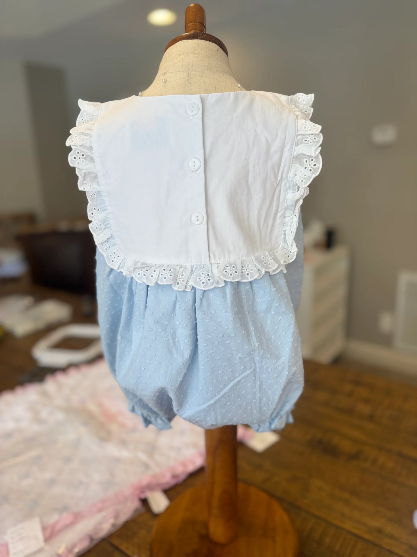 Blue Swiss Dot Bubble/ Dress- IN STOCK
