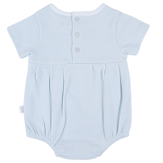 Paty Organic Cotton Baby Bubble with Picot Trim and Pleated Front