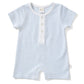 Paty Organic Cotton Striped Romper with Button Placket