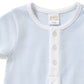 Paty Organic Cotton Striped Romper with Button Placket