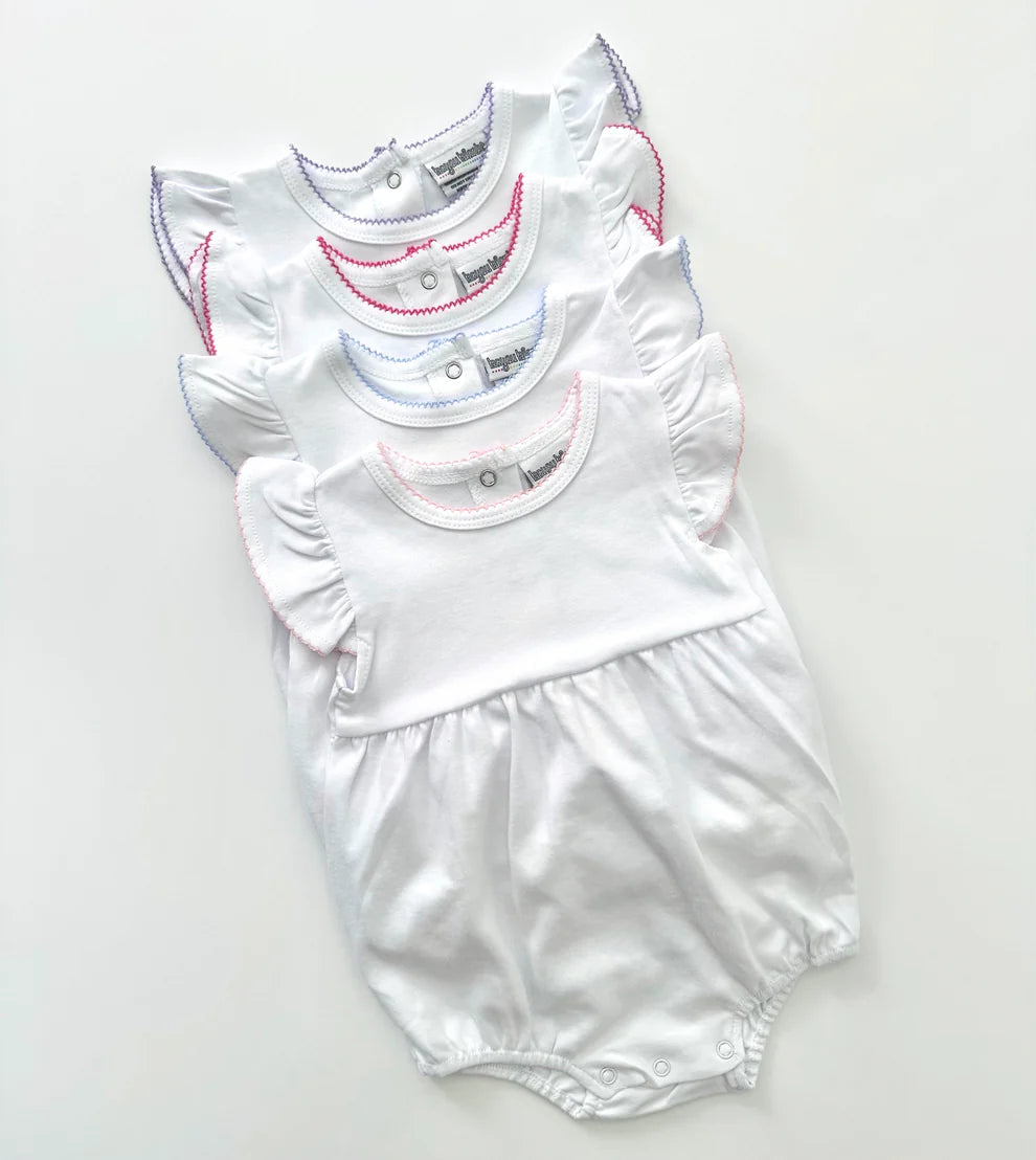 Knit Flutter Sleeve Bubble with Picot Trim- IN STOCK