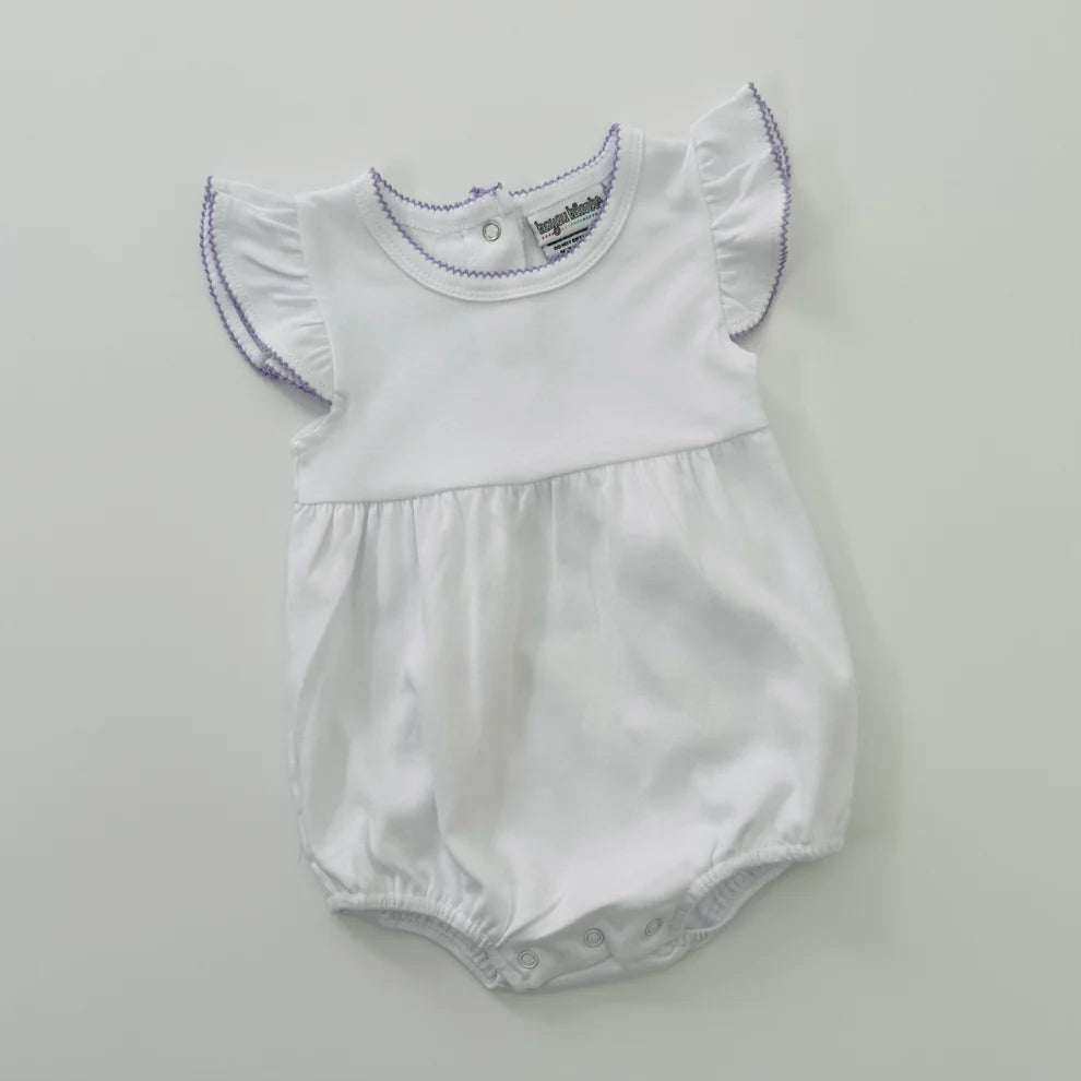 Knit Flutter Sleeve Bubble with Picot Trim- IN STOCK