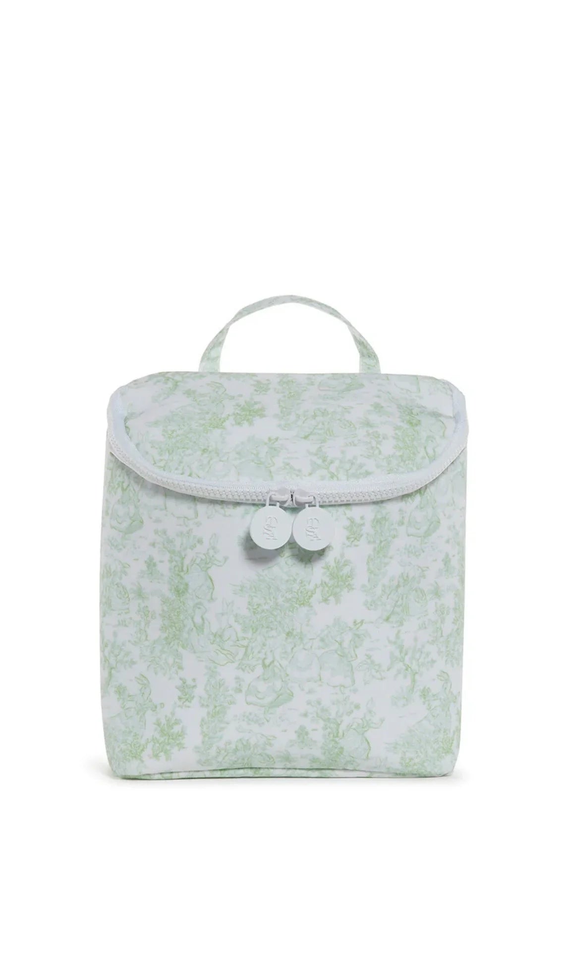 TAKE AWAY INSULATED LUNCH BAG - GREEN BUNNY TOILE